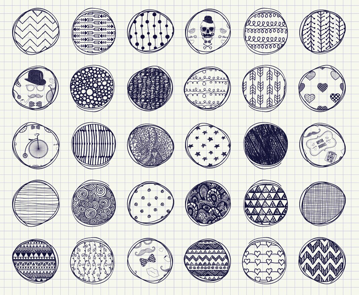 32 Pen Drawing Seamless Patterns Graphic Patterns Creative Market