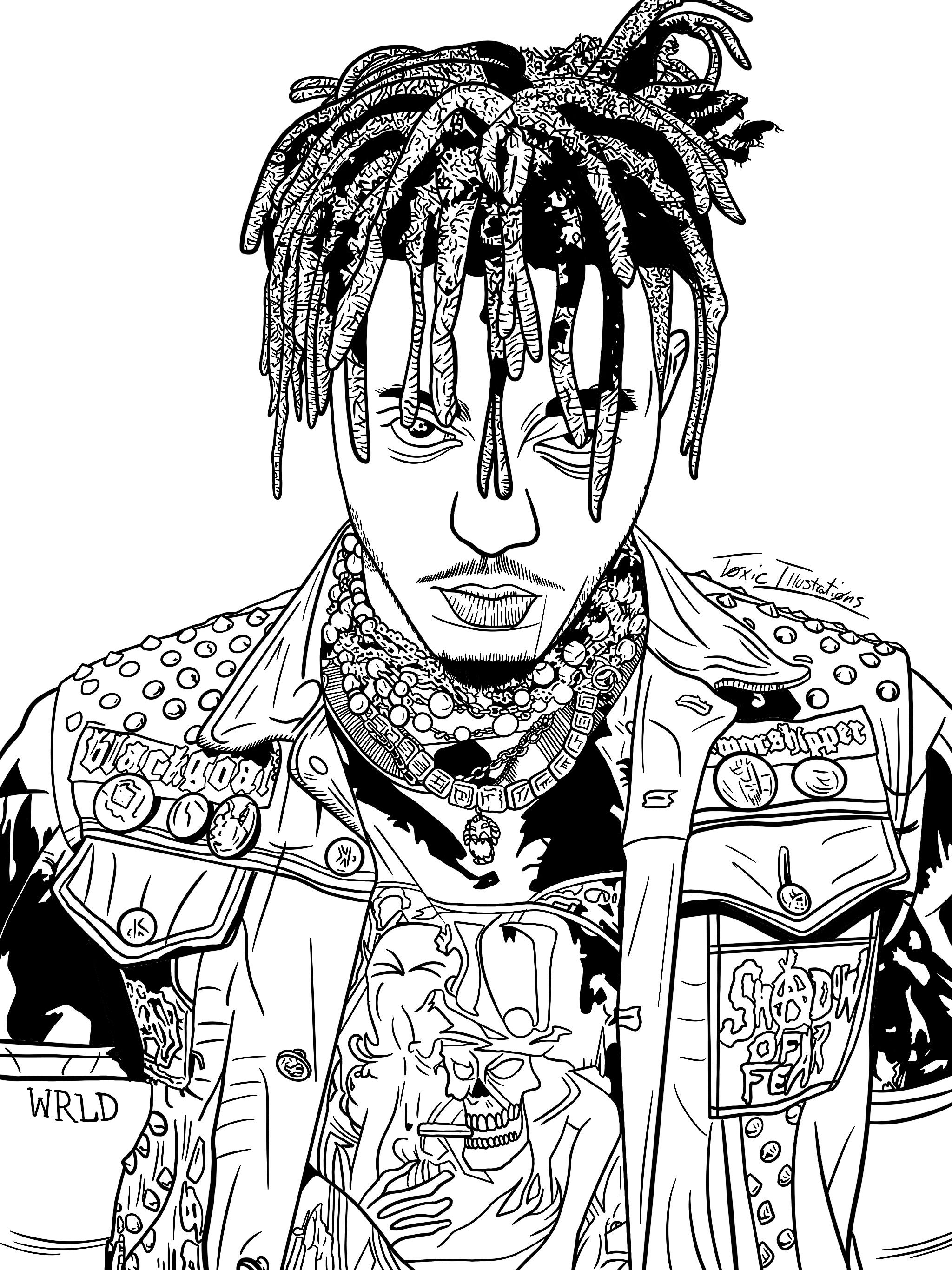 Tried to draw JuiceWRLD, hope you enjoy ). r/JuiceWRLD