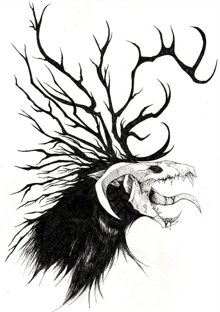 Вендиго Creepy drawings, Mythical creatures art, Scary drawings