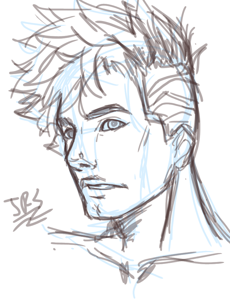 Man Face Side Sketch