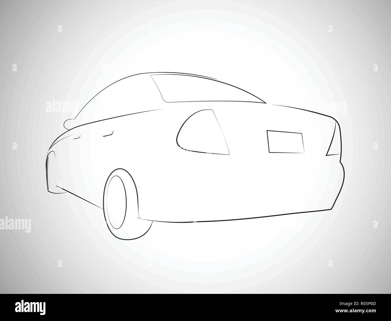 Car Back View Drawing