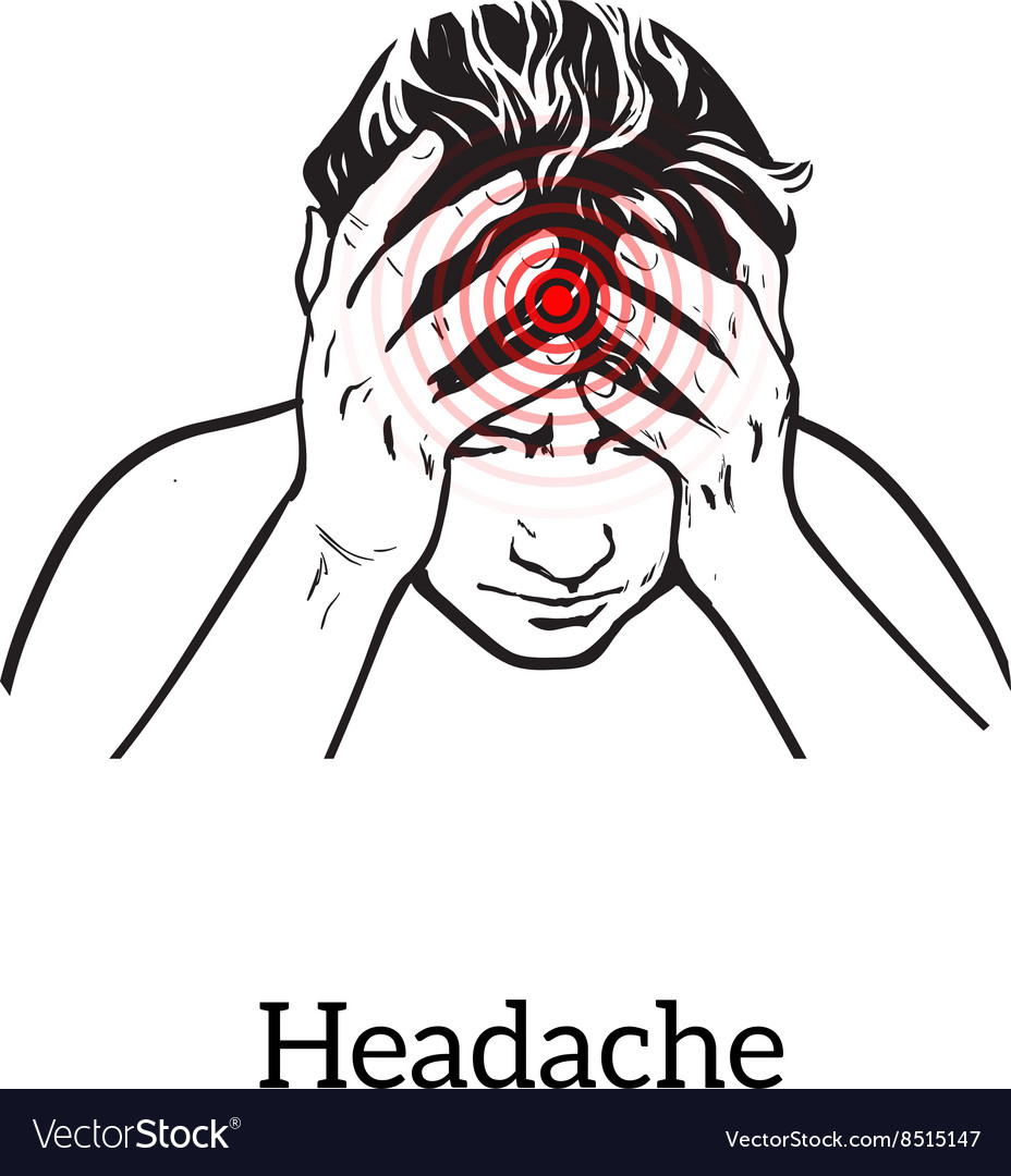 Concept headache sketch Royalty Free Vector Image