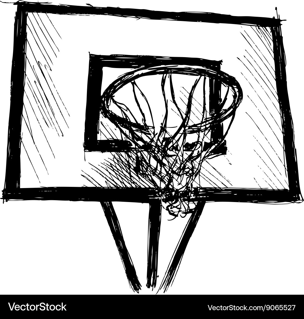 Hand sketch basketball hoop Royalty Free Vector Image