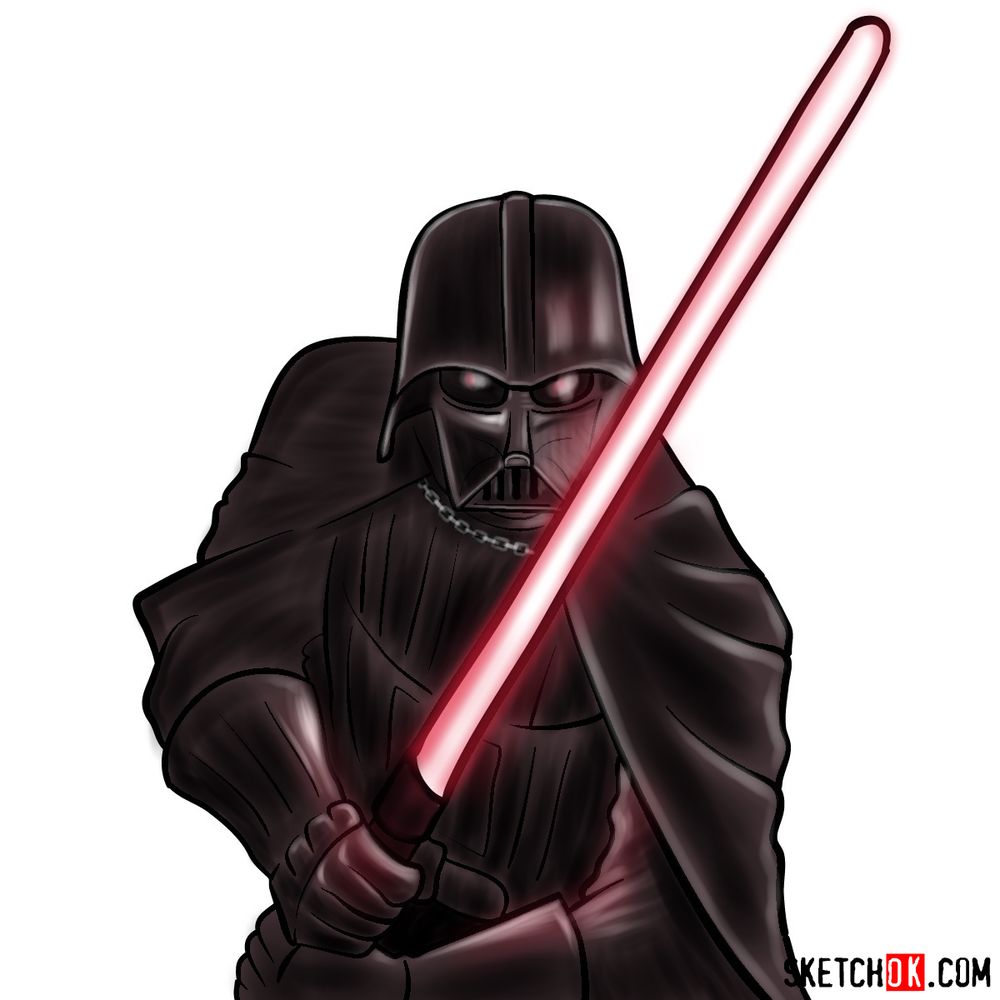 How to draw Darth Vader Sketchok easy drawing guides