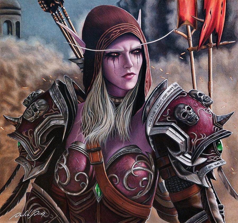 Sylvanas Windrunner Drawing by David Dias