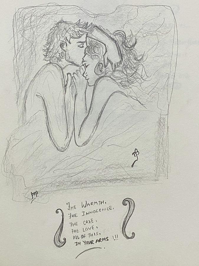 Intimate Couple Drawing by Nikhil Bhola Fine Art America