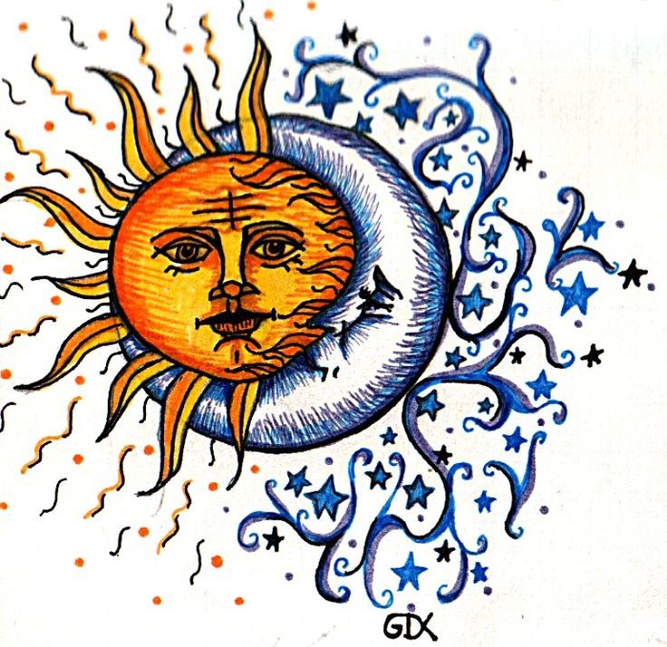 Love this idea of a moon and sun combined. Moon and sun painting, Sun