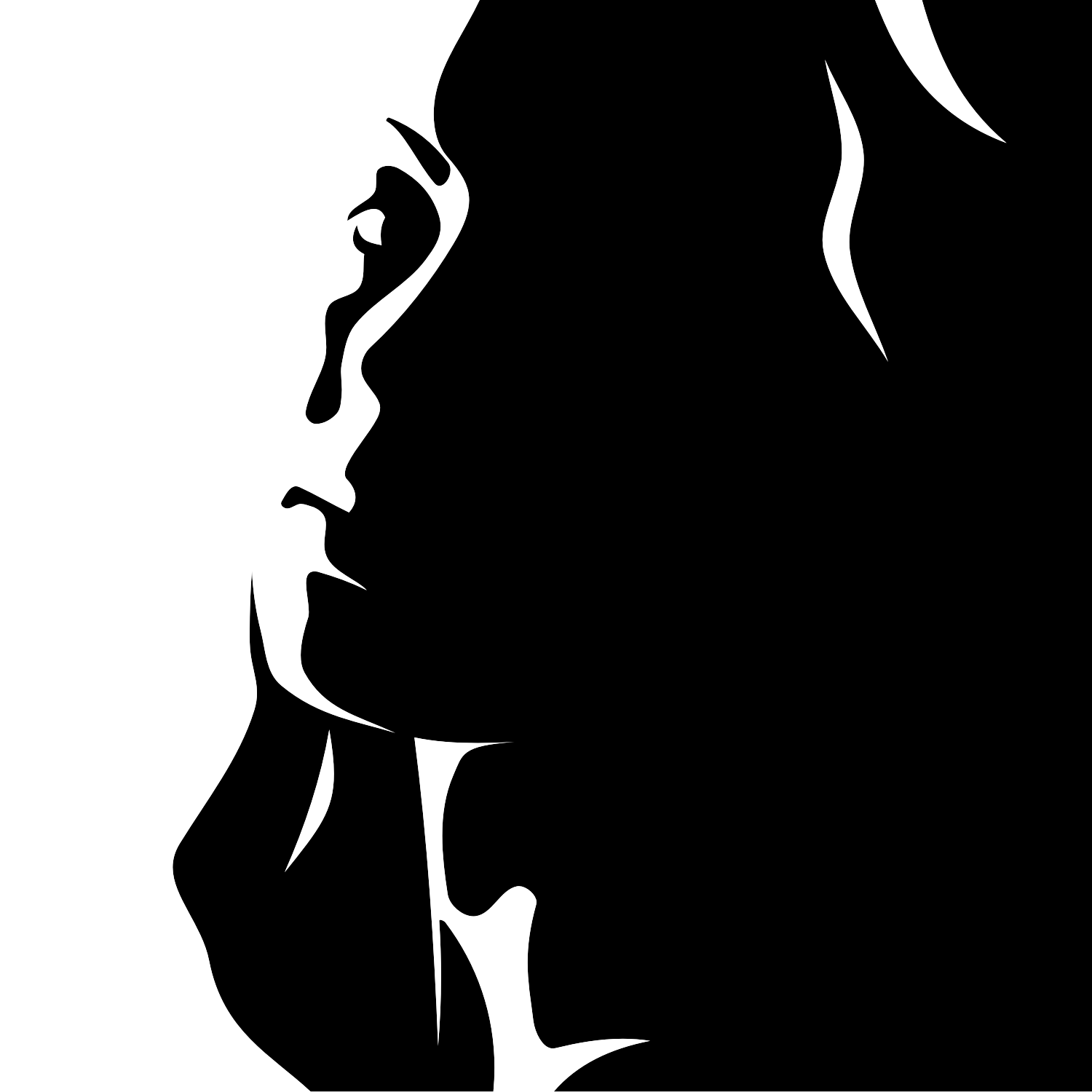 Pretty woman face Download Free Vector At Black and