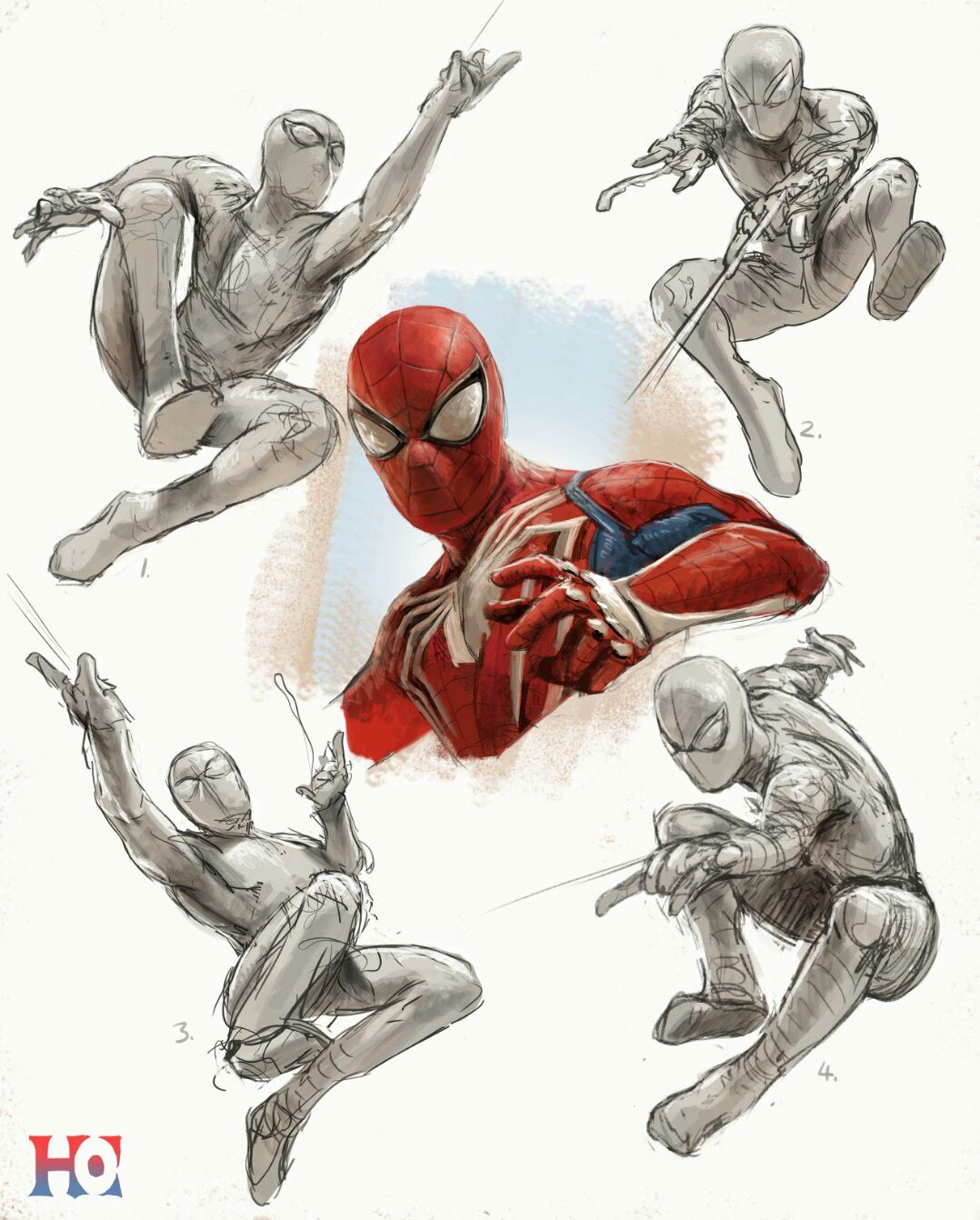 spiderman Art Drawing Poses