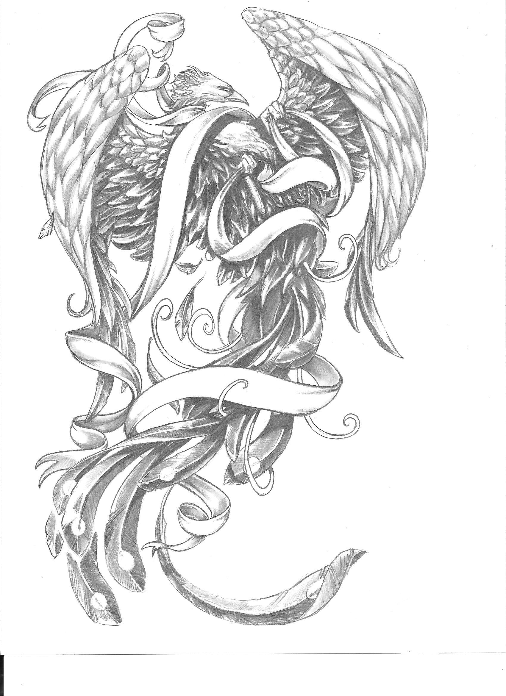 Pin by Andrew Alverson on Phoenix Phoenix tattoo, Phoenix drawing