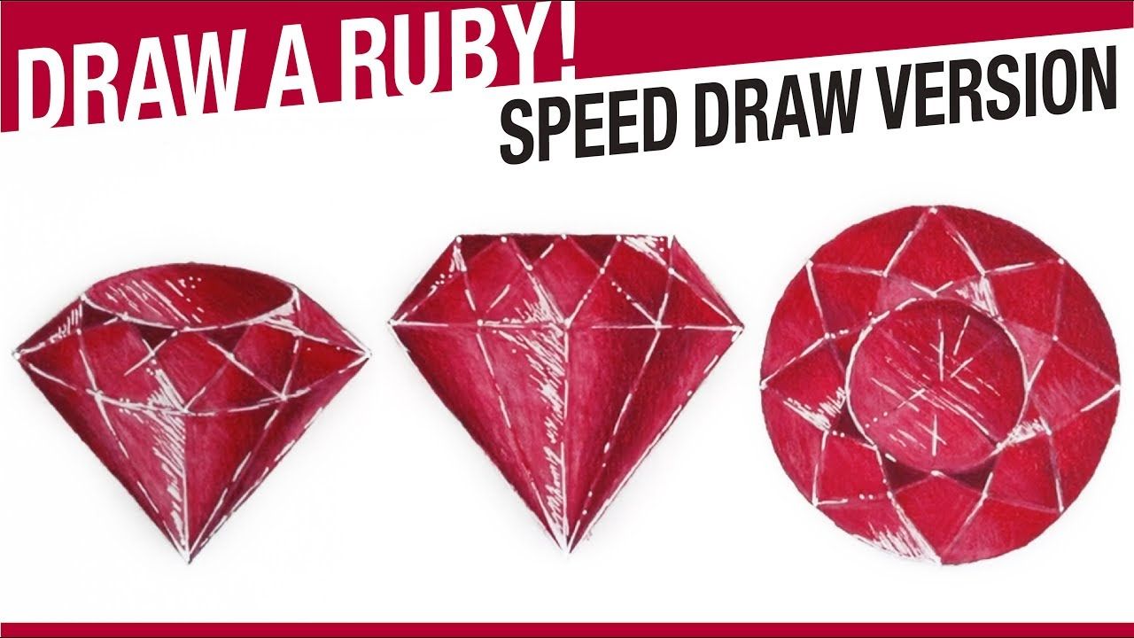 Speed Draw Version How To Draw A Ruby! Draw Gems! Drawings, Draw
