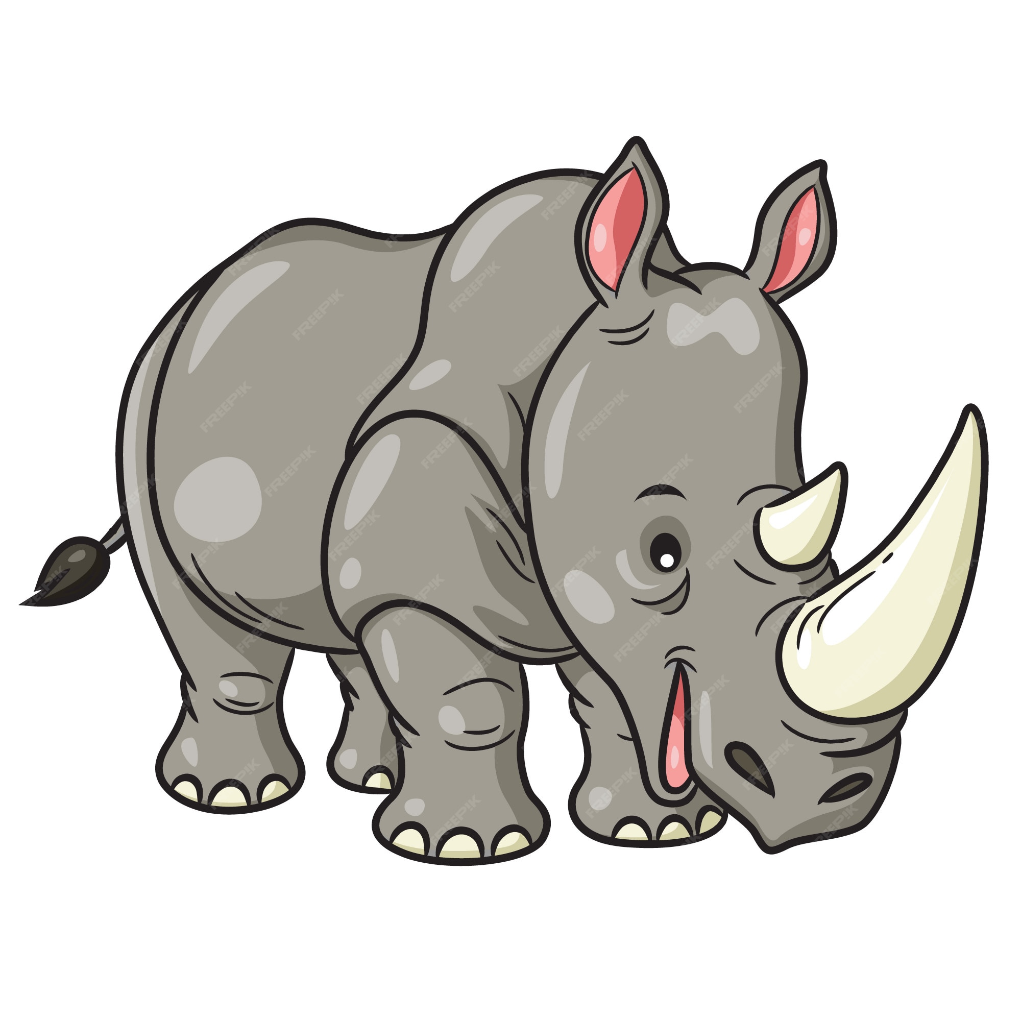 Premium Vector Rhino cute cartoon