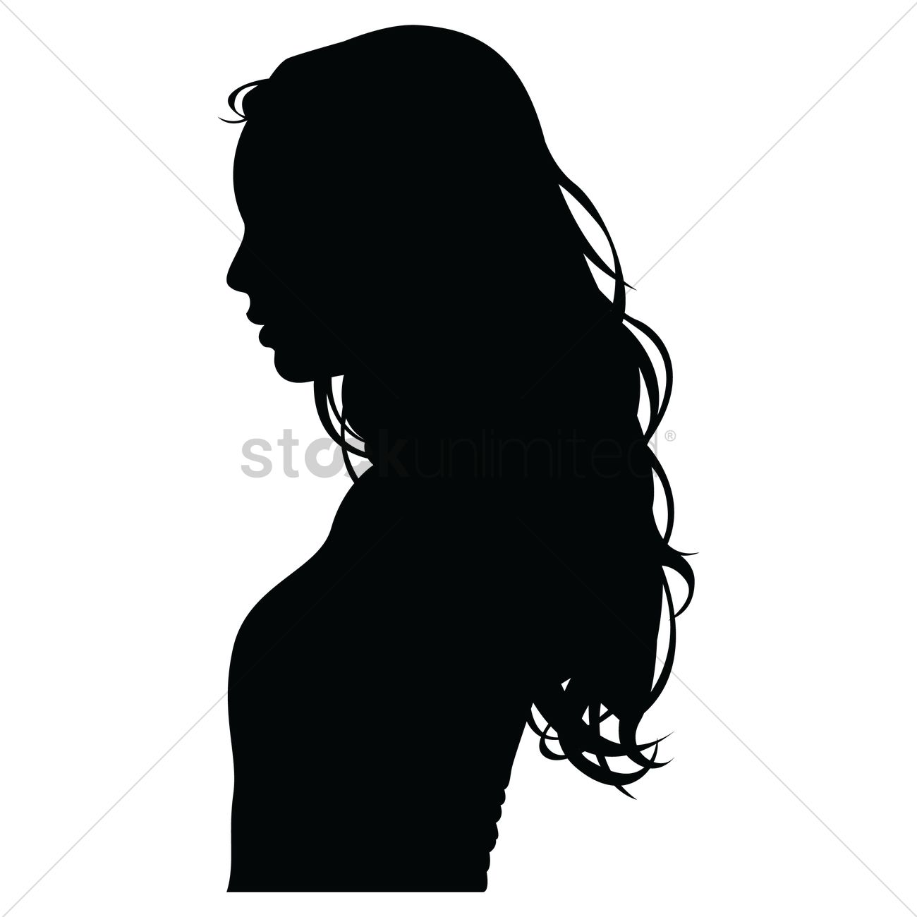 Side view of a silhouette woman Vector Image 1358832 StockUnlimited