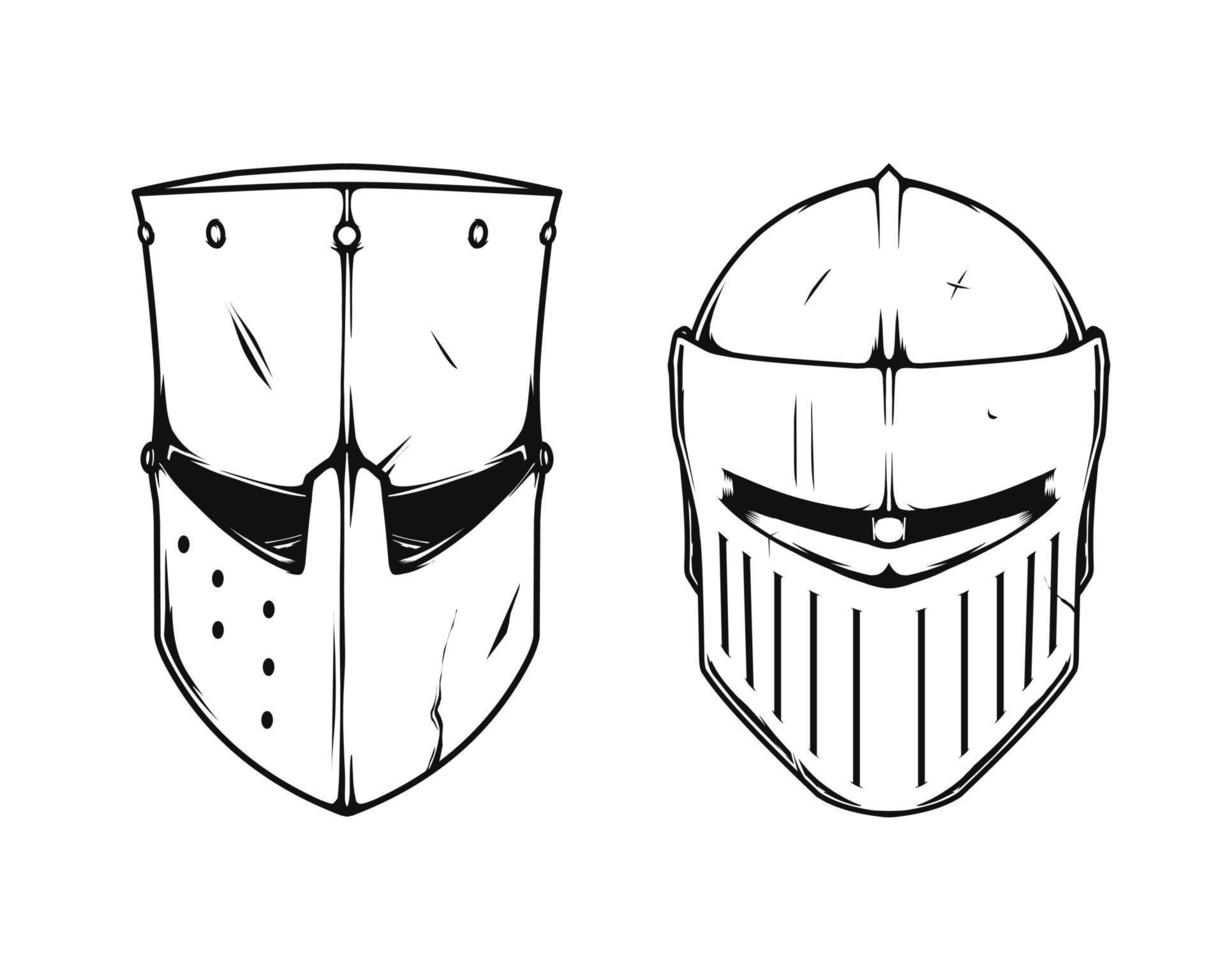 medieval knight helmet vector drawing 21304682 Vector Art at Vecteezy