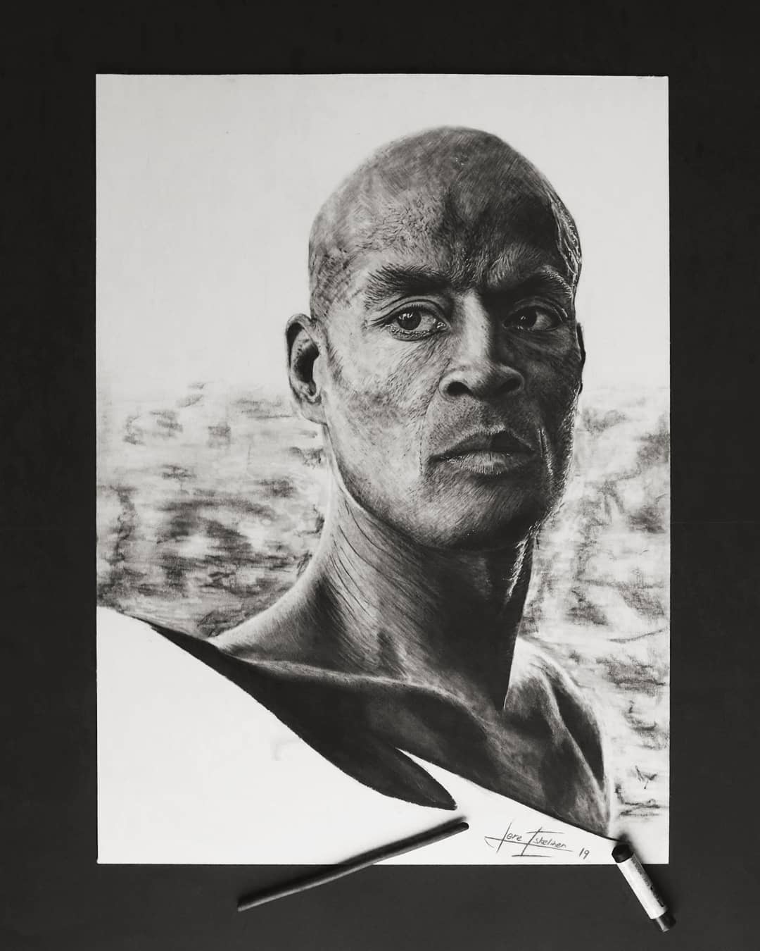My David Goggins charcoal drawing "Kindling" r/davidgoggins