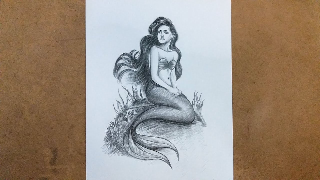 Drawing Mermaid How to Draw Mermaid step by step YouTube