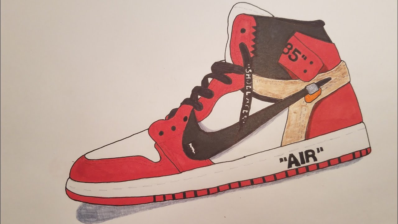 How To Draw OffWhite Jordan 1 YouTube