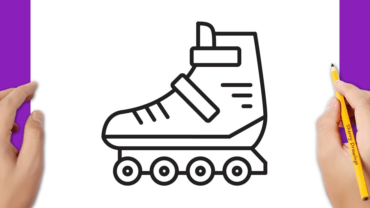 How to draw a roller skate step by step YouTube