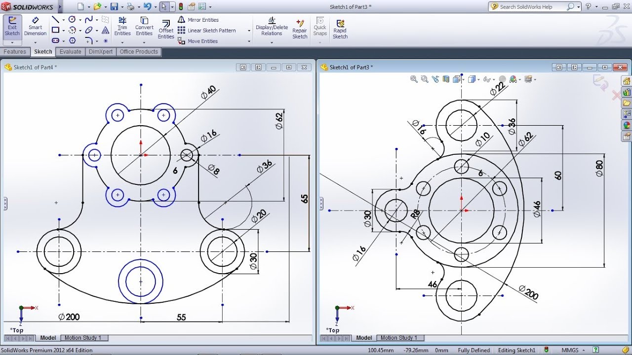 SolidWorks 2D Drawings For Practice