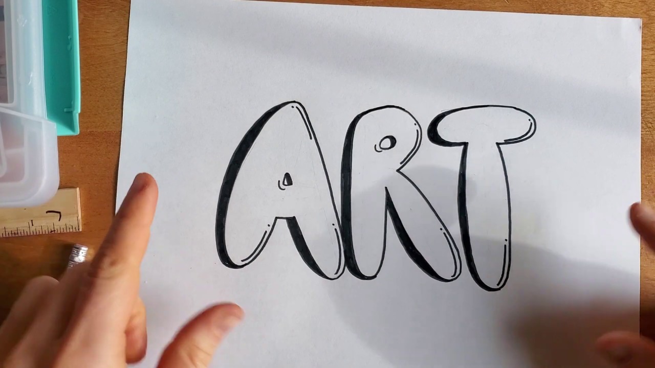 Word Art Week! How to Draw Bubble Letters YouTube