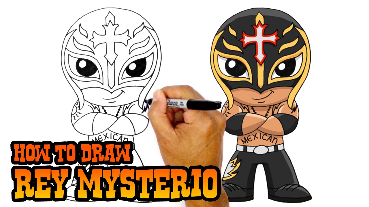 How to Draw Rey Mysterio WWE Superstars YouTube