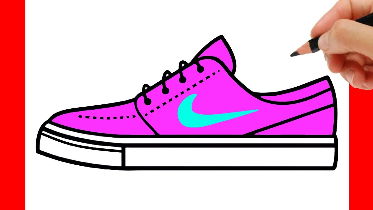 HOW TO DRAW A NIKE SHOES EASY YouTube
