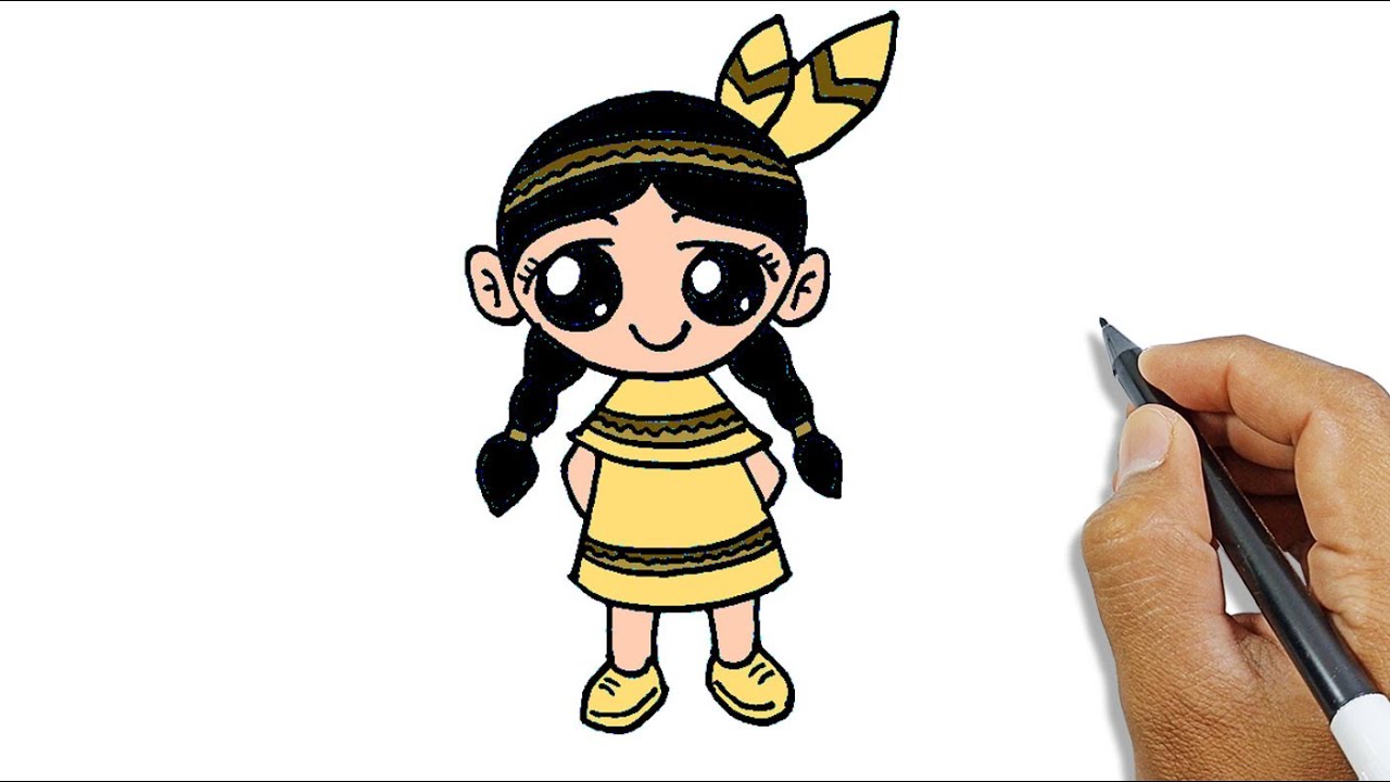 How To Draw A Native American Girl Easy So Easy Simple Drawings For