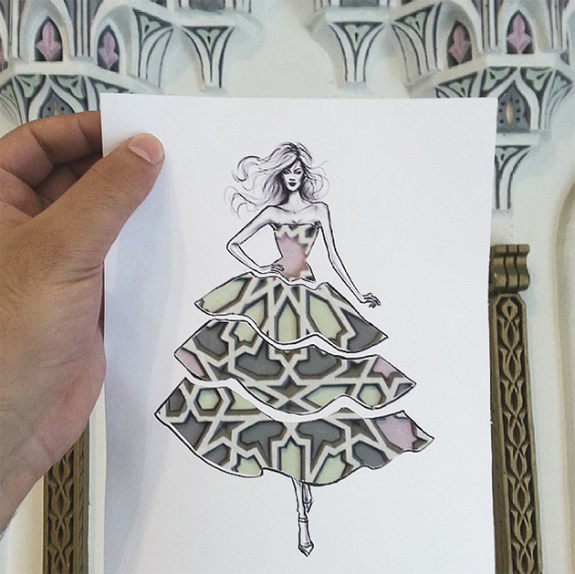 This Artist Completes His CutOut Sketches Using Skies And Sceneries As