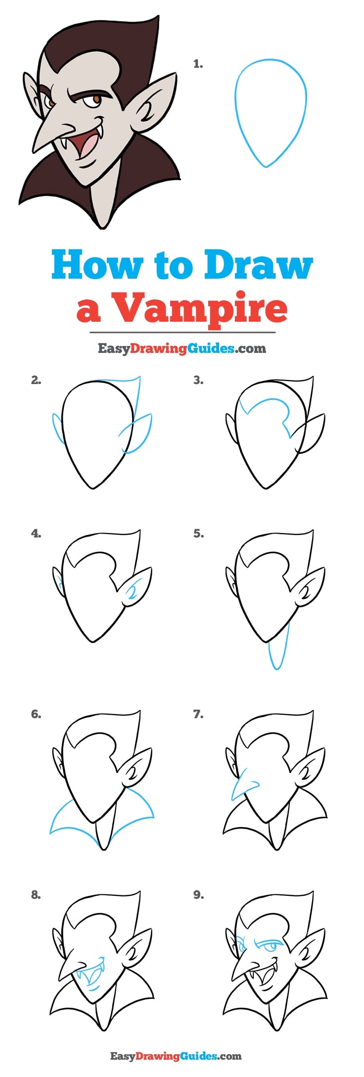 How to Draw a Vampire Really Easy Drawing Tutorial