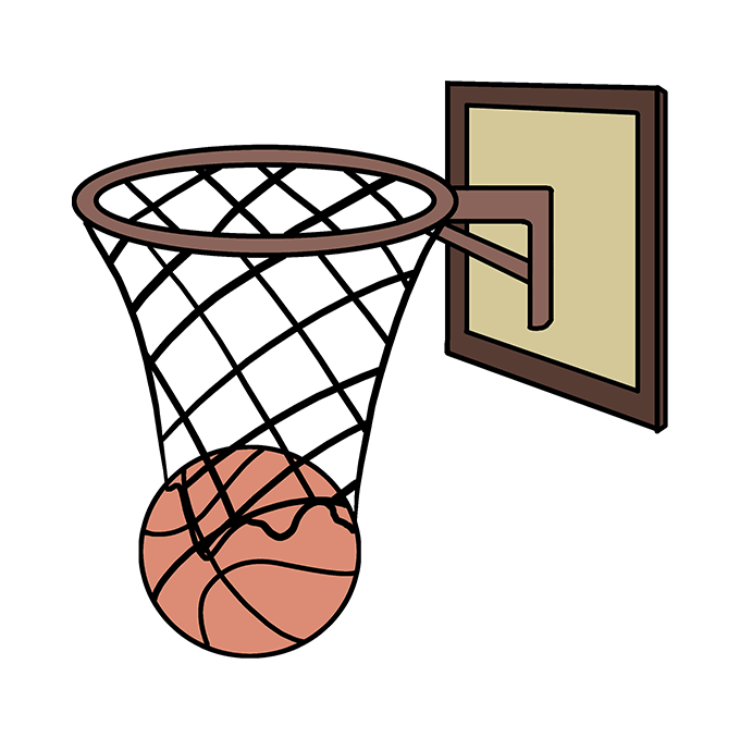 How to Draw a Basketball Hoop Really Easy Drawing Tutorial