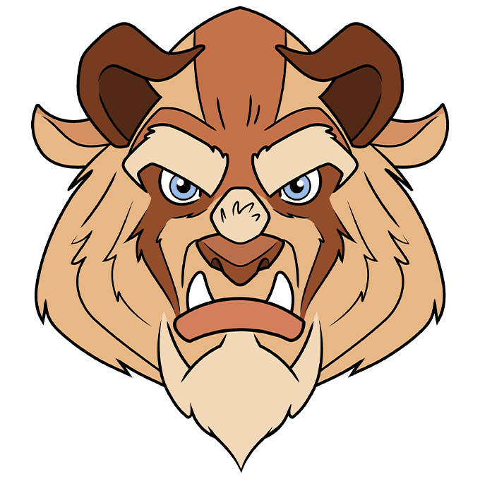 How to Draw The Beast from Beauty and the Beast Really Easy Drawing