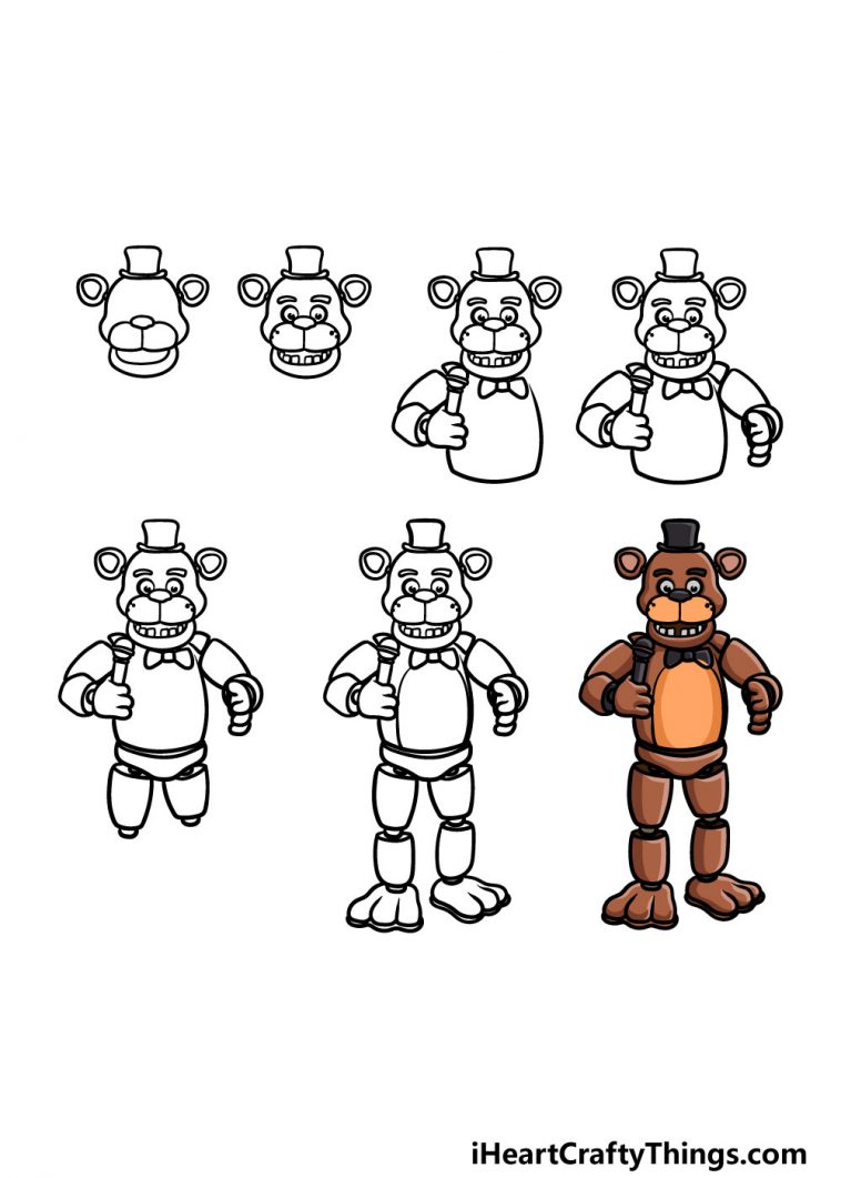 How To Draw Freddy Fazbear Step By Step Freddy Fazbear Drawings Draw