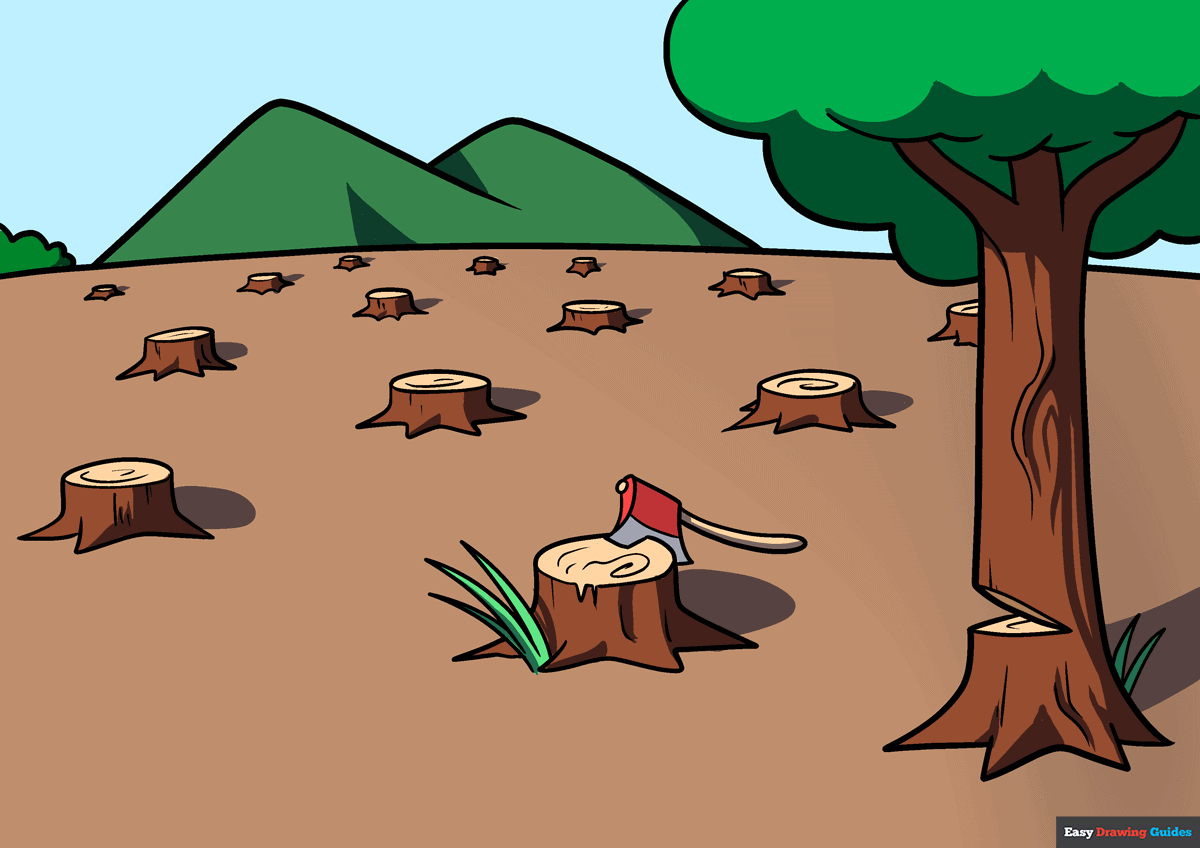 How to Draw Deforestation Really Easy Drawing Tutorial