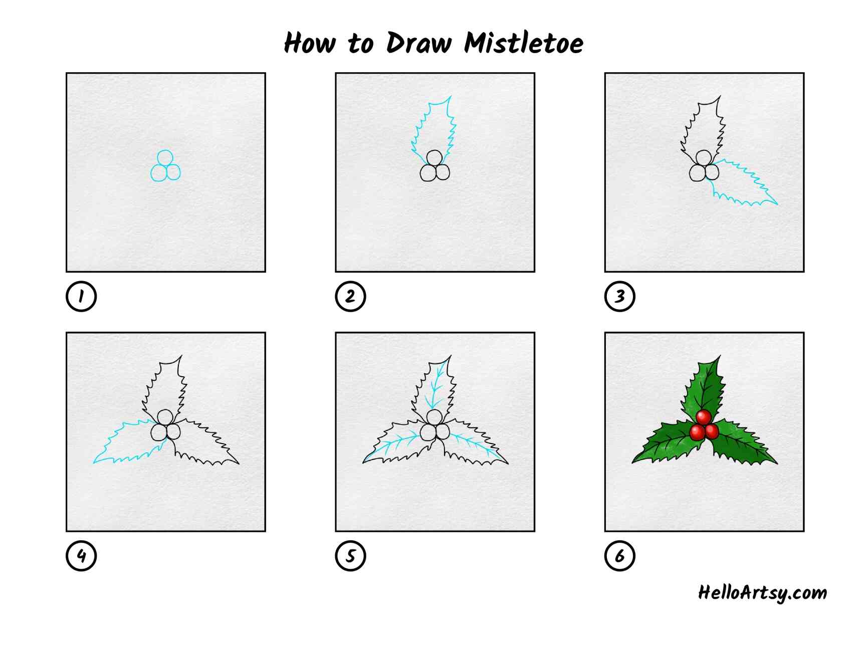 How to Draw Mistletoe HelloArtsy
